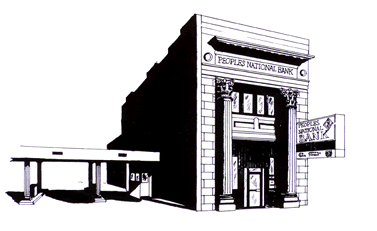 Drawing of Peoples National Bank building